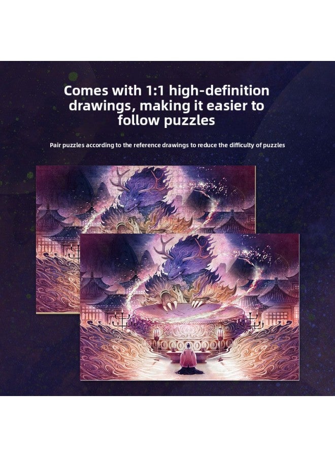 National Tide Jigsaw Puzzle Toys 1000 Pieces Of Wooden Adult Wooden Culture And Art Actors Rosefinch Boxed Jigsaw Puzzle Wholesale-Color:GC1000-869-Chaofeng-Wooden - Image 3